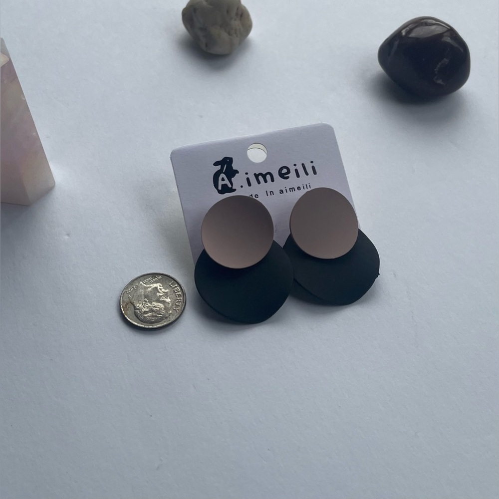 Irregular Geometric Round Drop Earrings